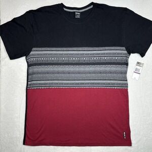 Zoo York Mens XXL‎ T Shirt Black Red Aztec Print Short Sleeve Crew Neck